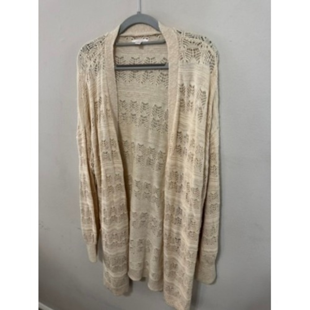 Lauren Conrad Cream Cardigan XL Soft Feminine Coastal Chic Layering Sweater